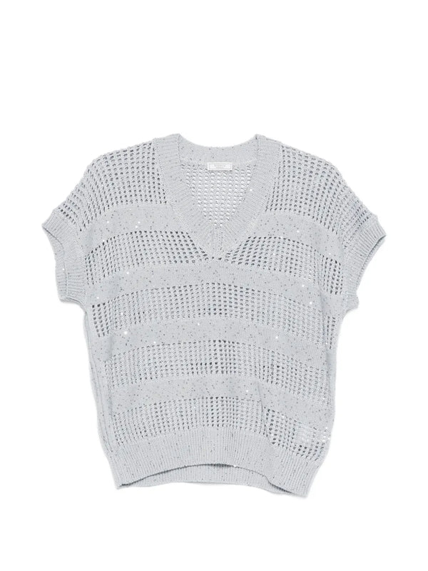 Peserico Cotton 98% sweater in light blue