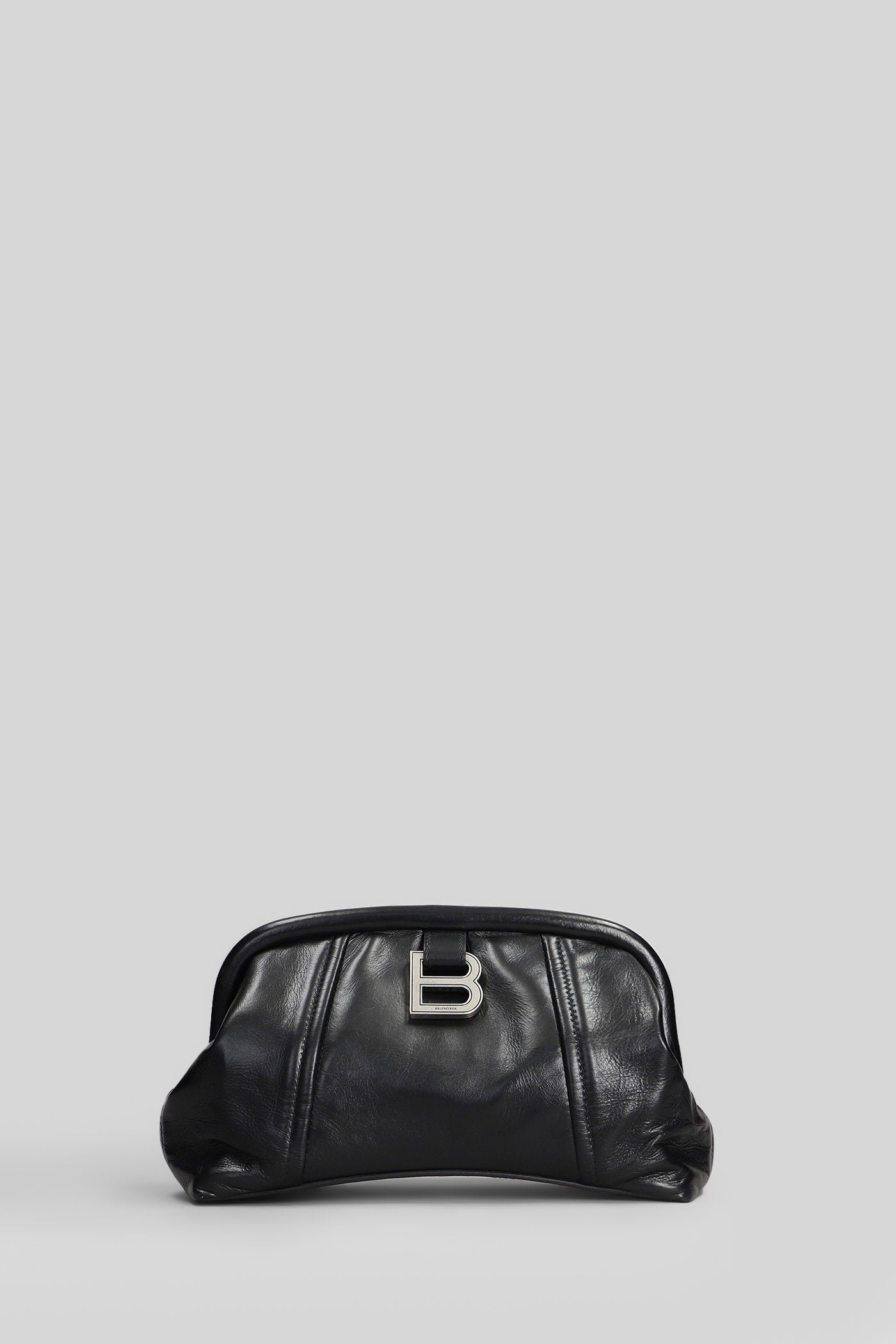 Frame clutch xs in black leather Borse