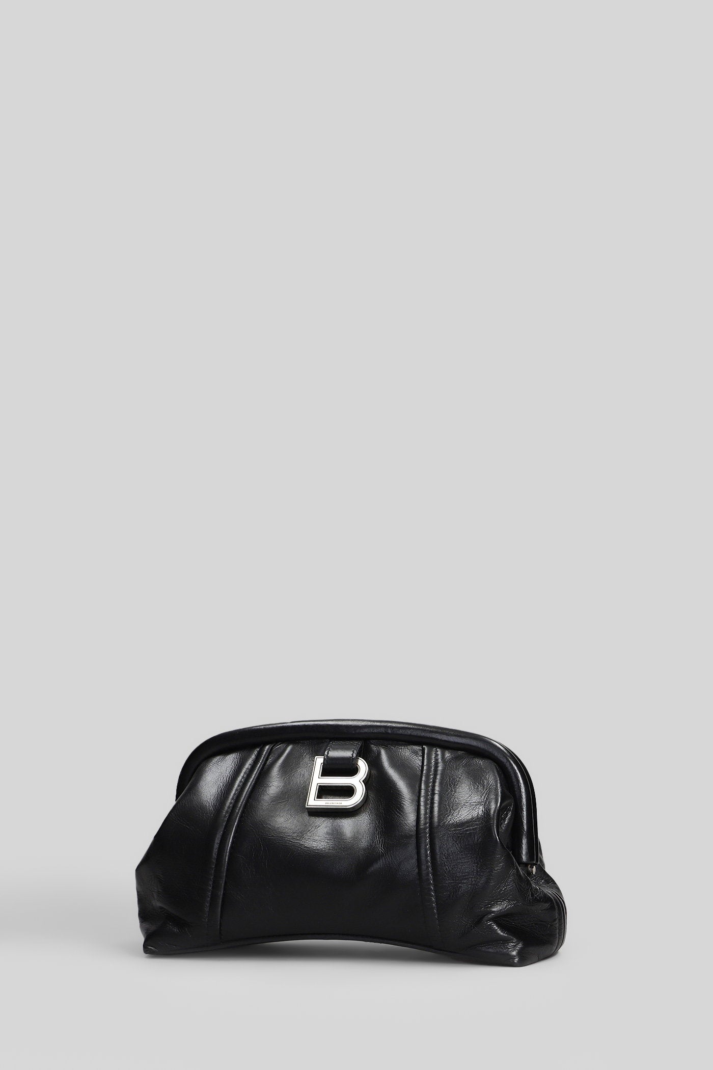 Frame clutch xs in black leather Borse