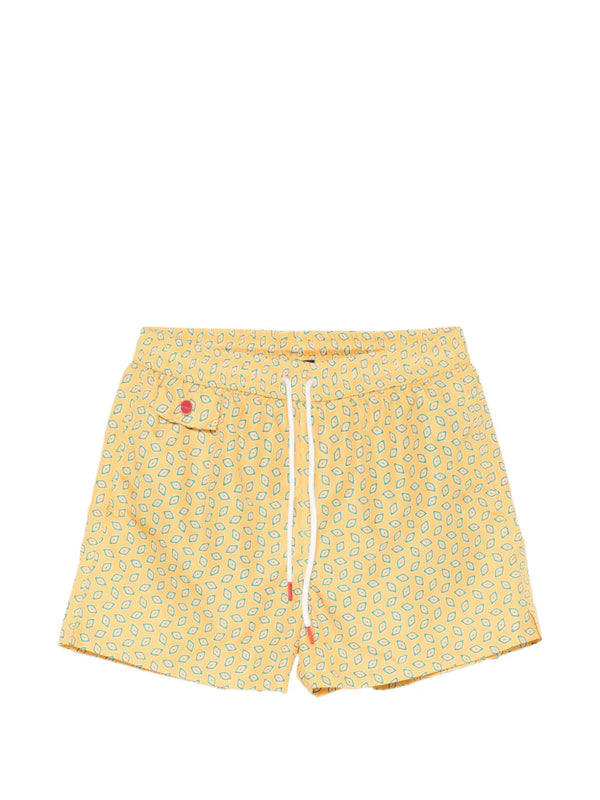 Kiton Polyester 100% swim shorts in yellow