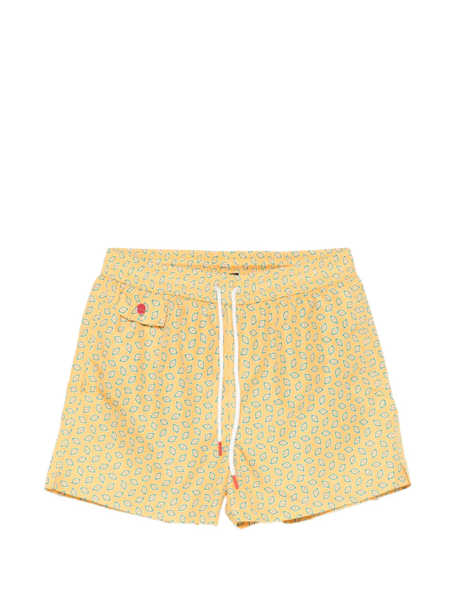 Kiton Polyester 100% swim shorts in yellow