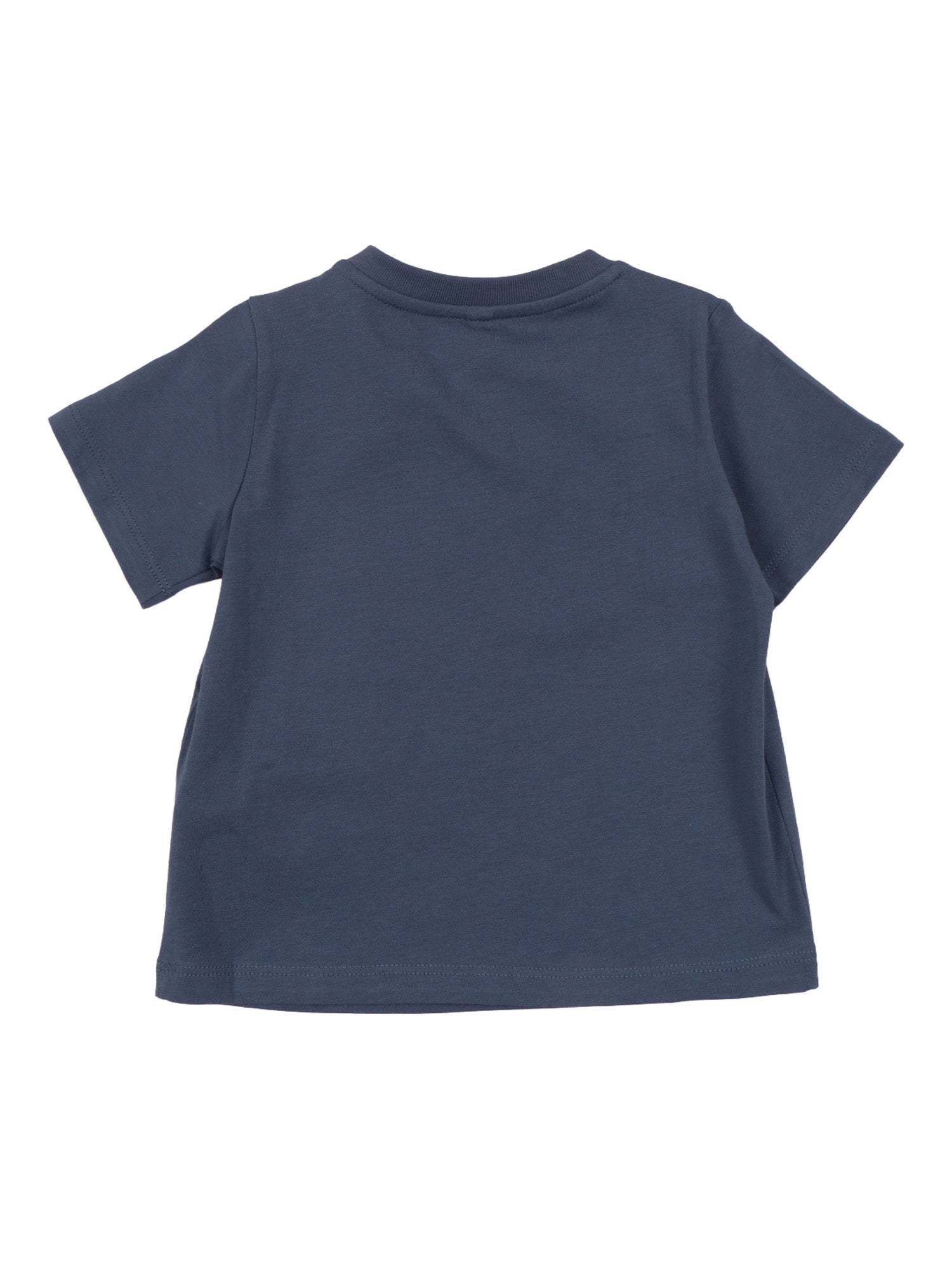 T-SHIRT-TOP Blue Cotton Short Sleeves T-shirt