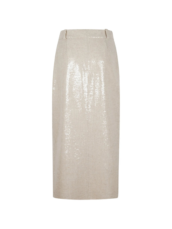 Kiton Viscose 70% skirt in beige