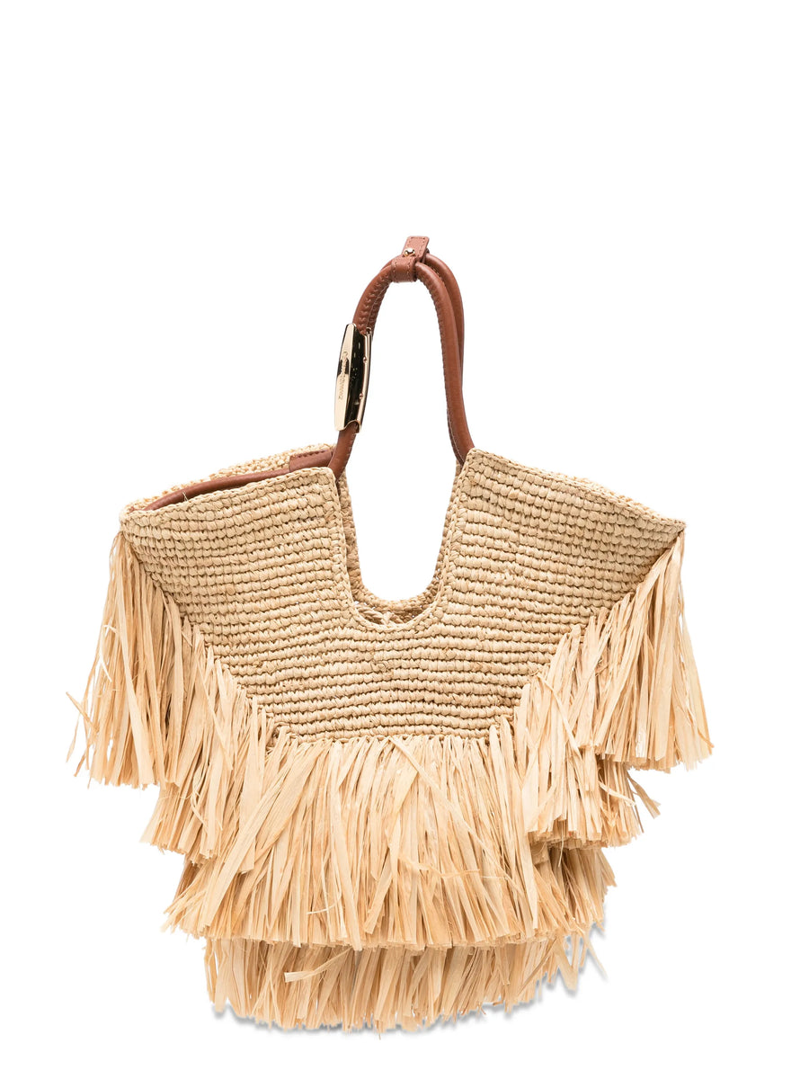 Zimmermann Raffia 100% tote bag in beige