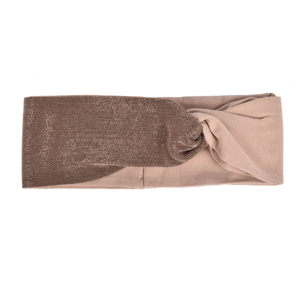 Brunello Cucinelli Womens Almond Beaded Cotton Headband One Color Accessories & Slg