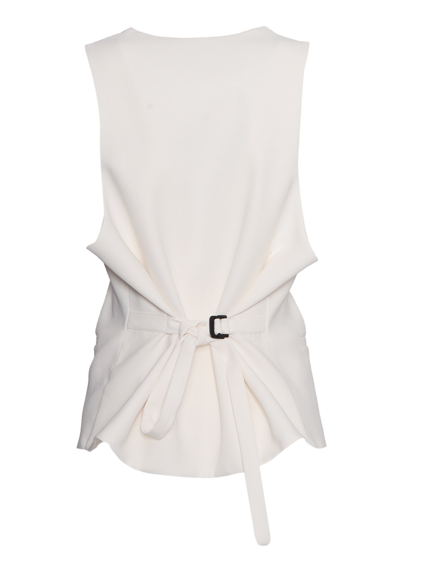 Rear Belted Vest White Polyester