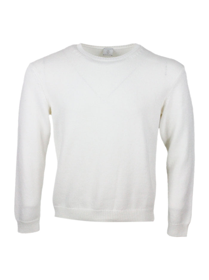 Eleventy Sweaters White 85co 15se