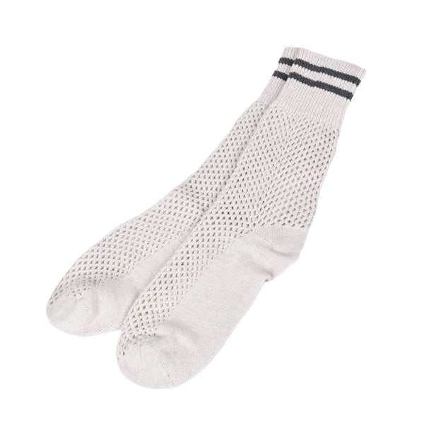 Brunello Cucinelli Womens Oat Two-Tone Hand Knit Socks Neutrals Clothing