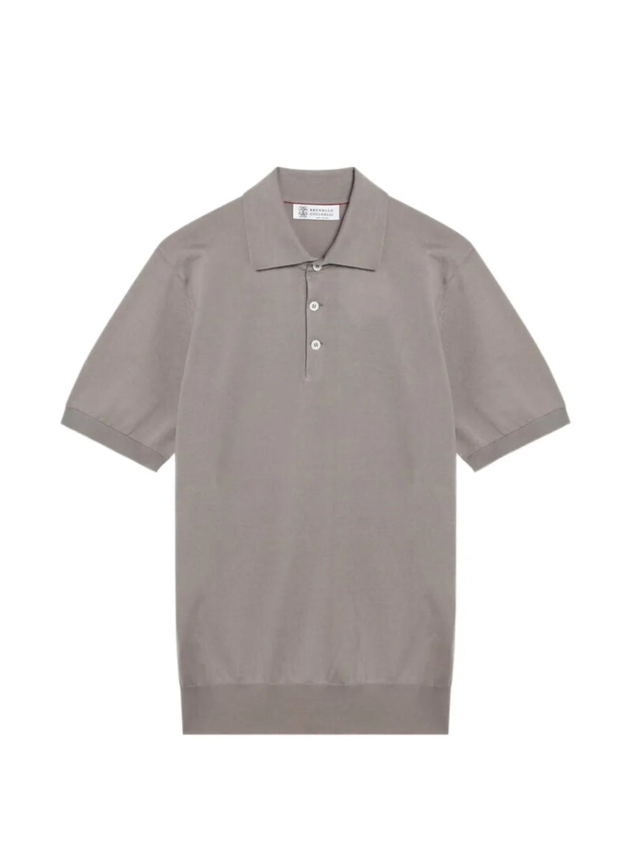 Brunello Cucinelli 100% Cotton polo shirt in taupe