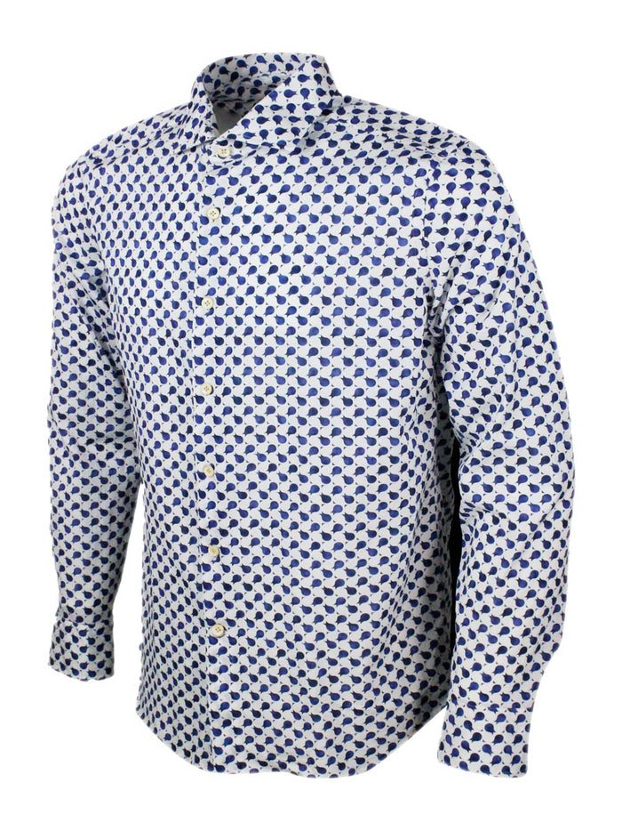 SONRISA Shirts Bianco - Blu 100co