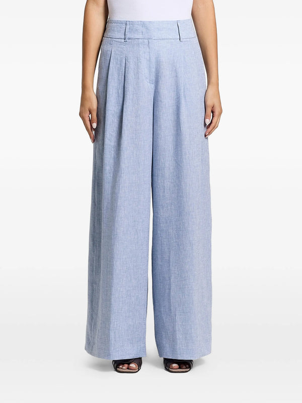 Peserico 100% Linen trousers in light blue