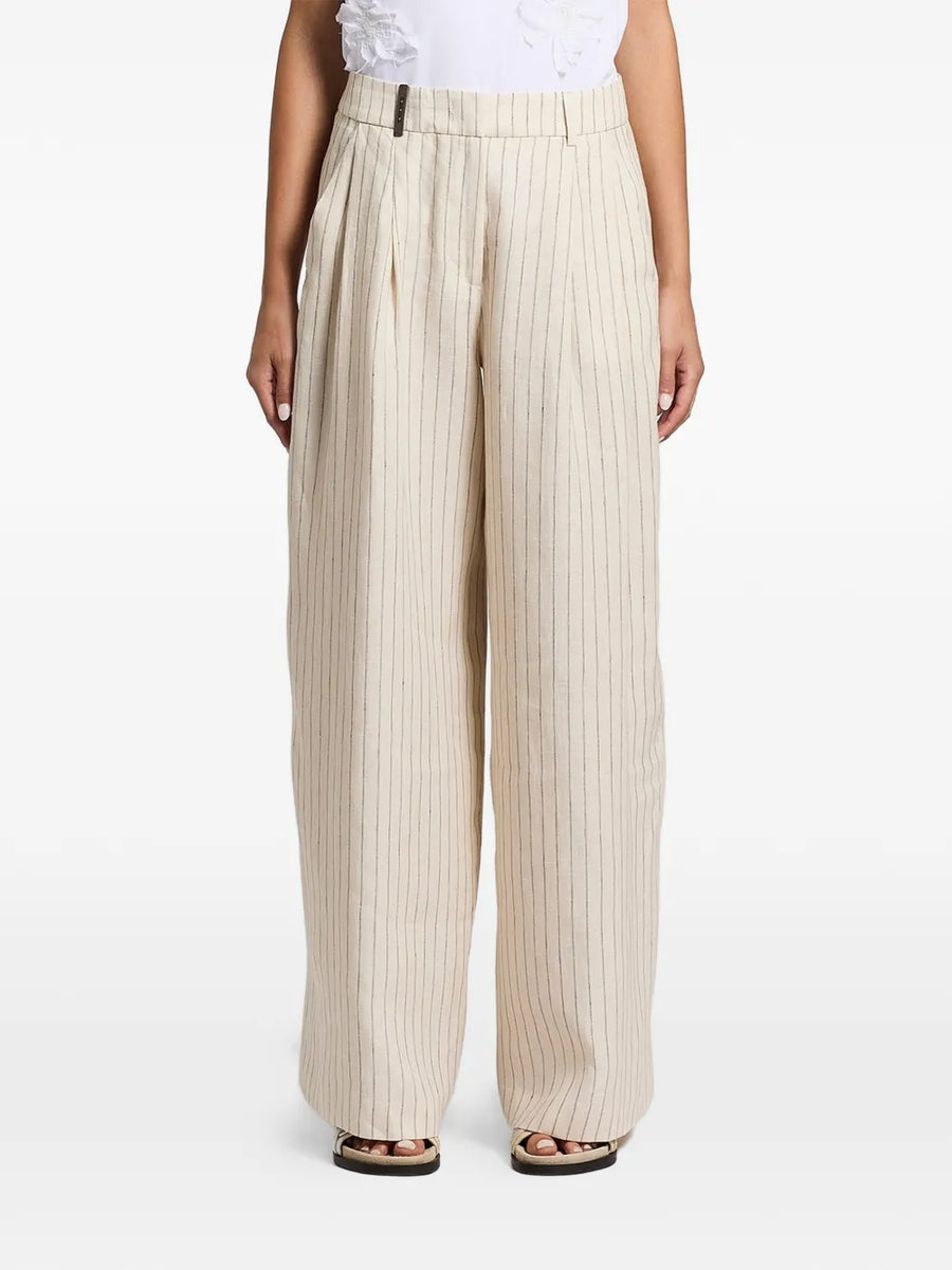 Peserico 100% fabric composition not fully specified trousers in beige