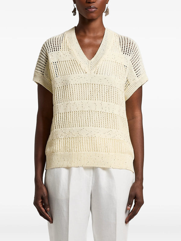 Peserico Cotton 98% sweater in cream