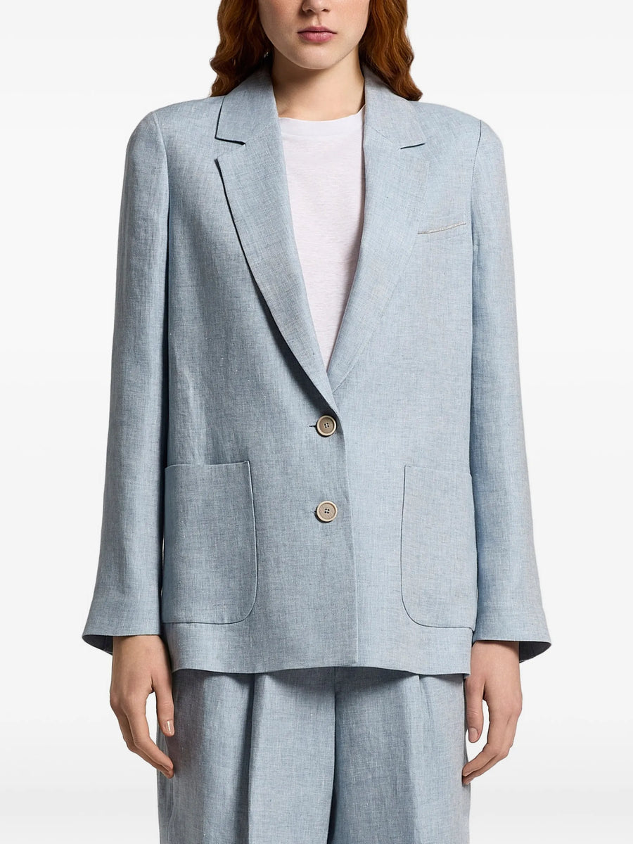 Peserico Linen/Flax 100% (outer); Viscose 100% (lining) blazer in blue