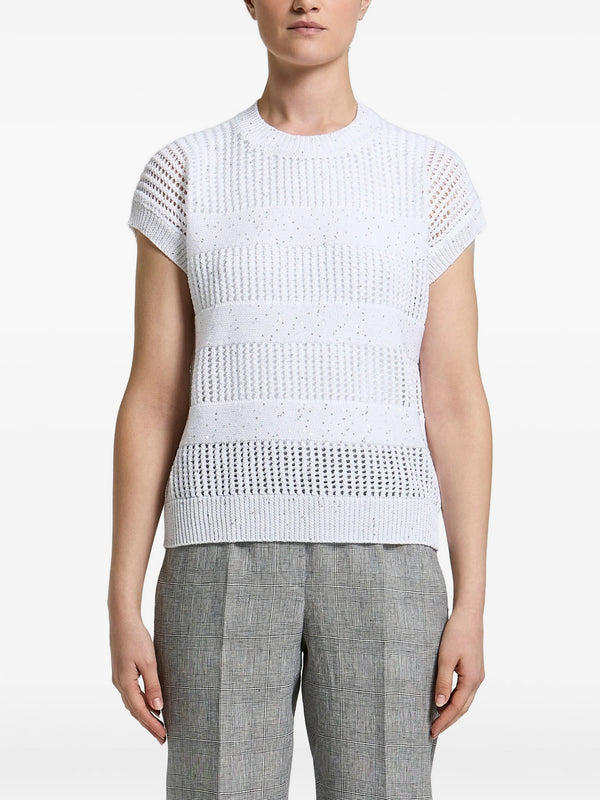 Peserico Cotton 98% sweater in white