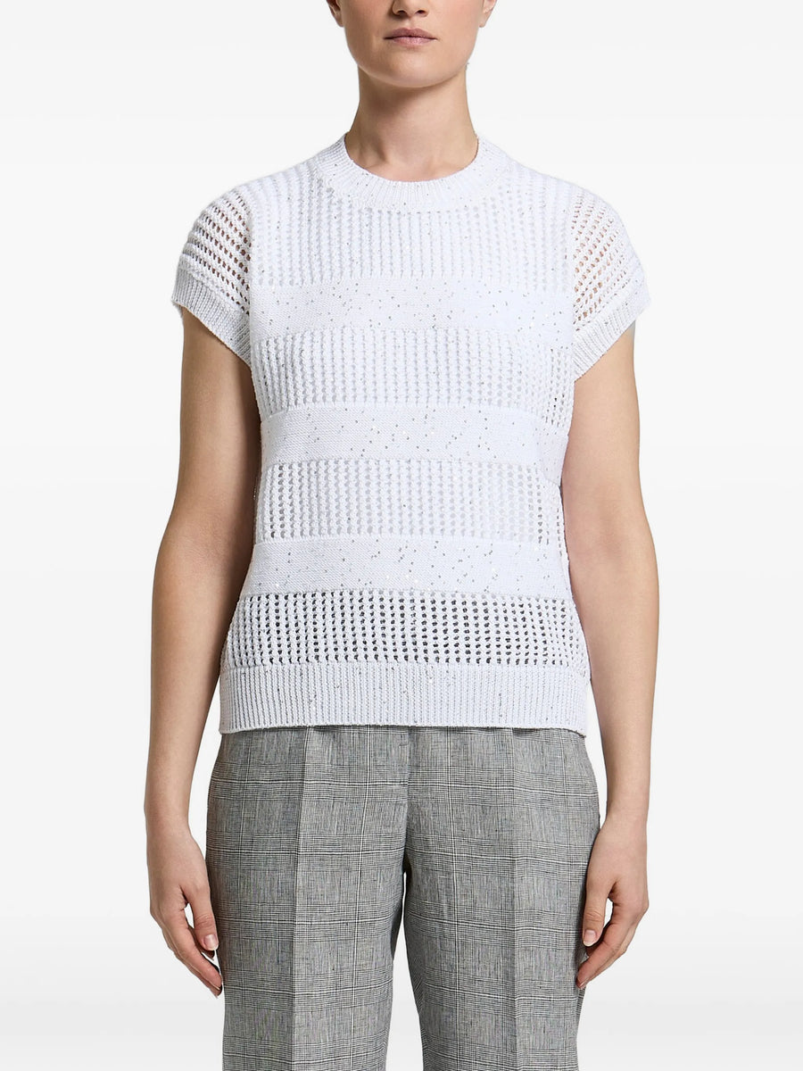 Peserico Cotton 98% sweater in white