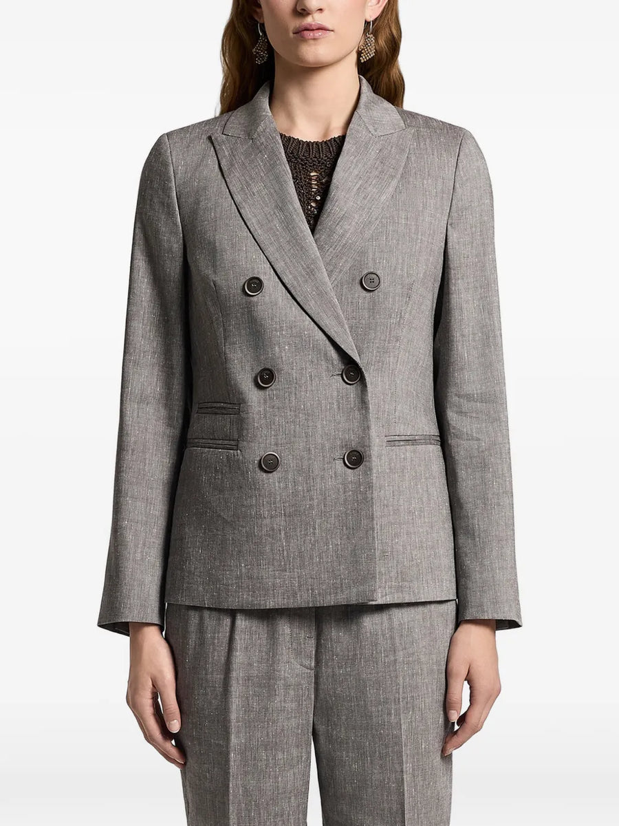 Peserico Outer: Flax 56% blazer in gray