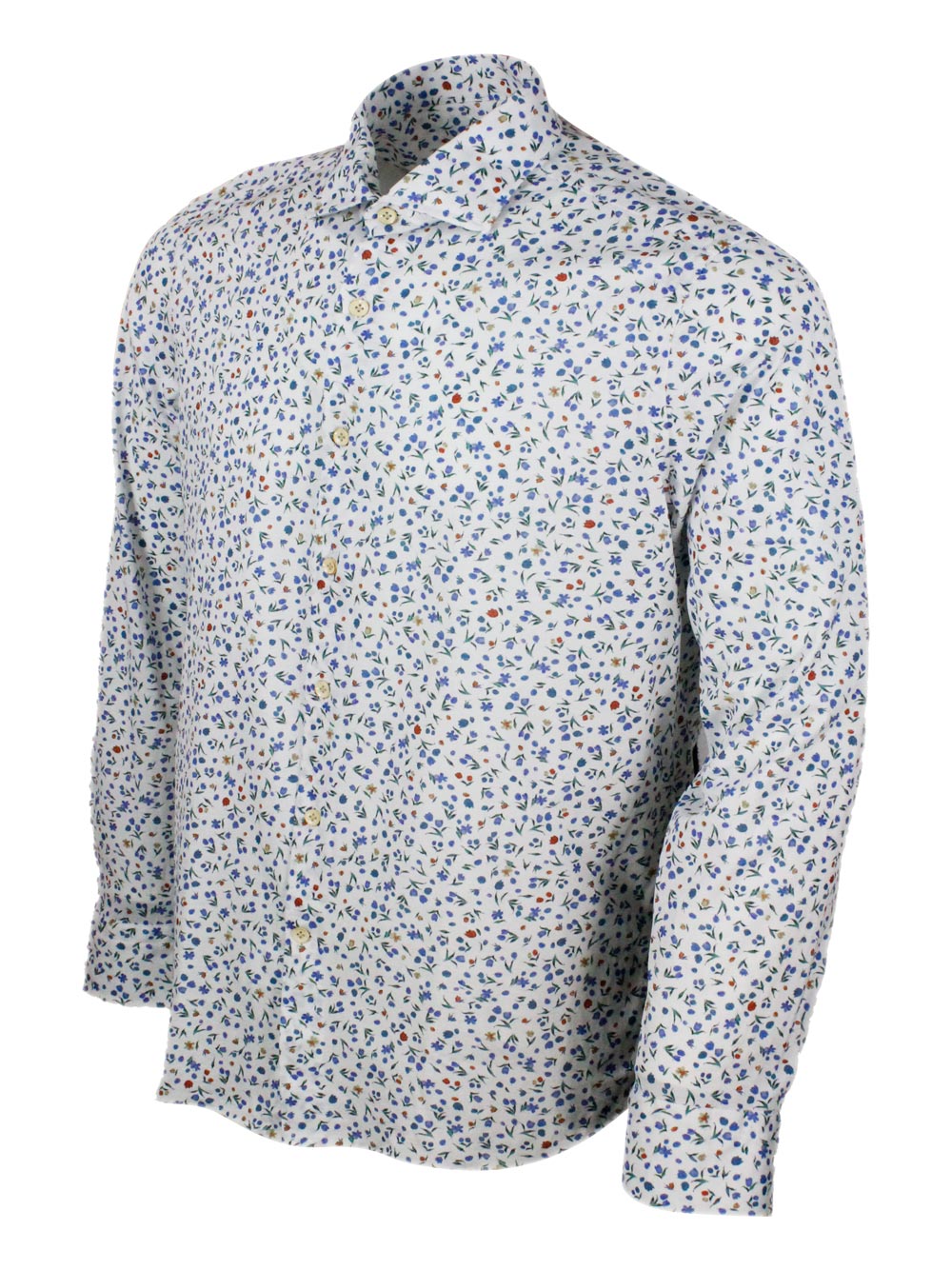 SONRISA Shirts Blu-bianco 100co