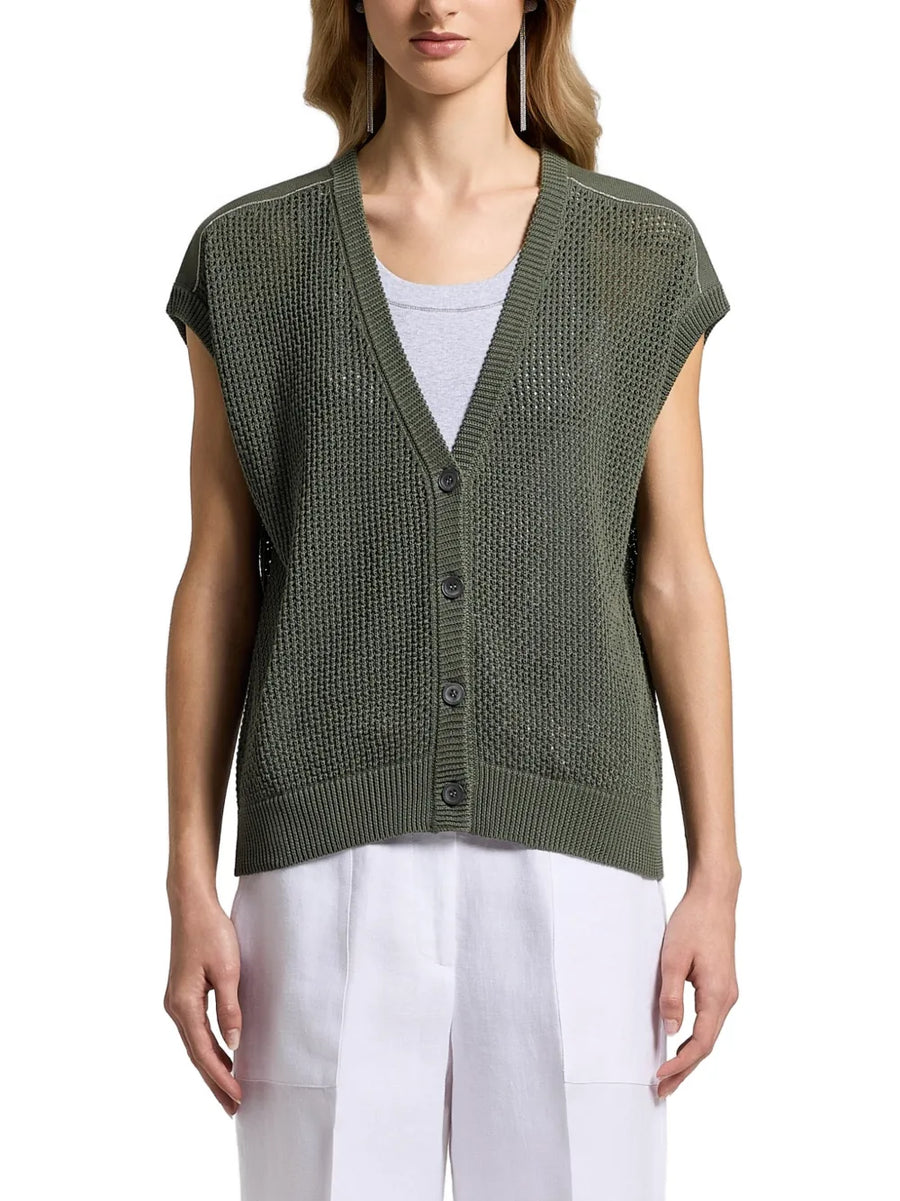 Peserico Cotton 100% vest in green