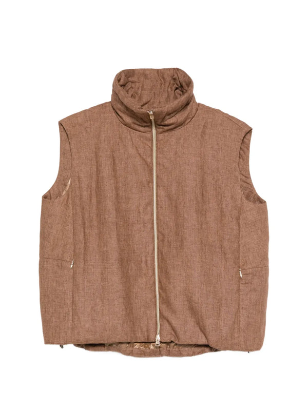 Herno Outer: Linen 100%; Lining: Polyamide 100% gilet in tan