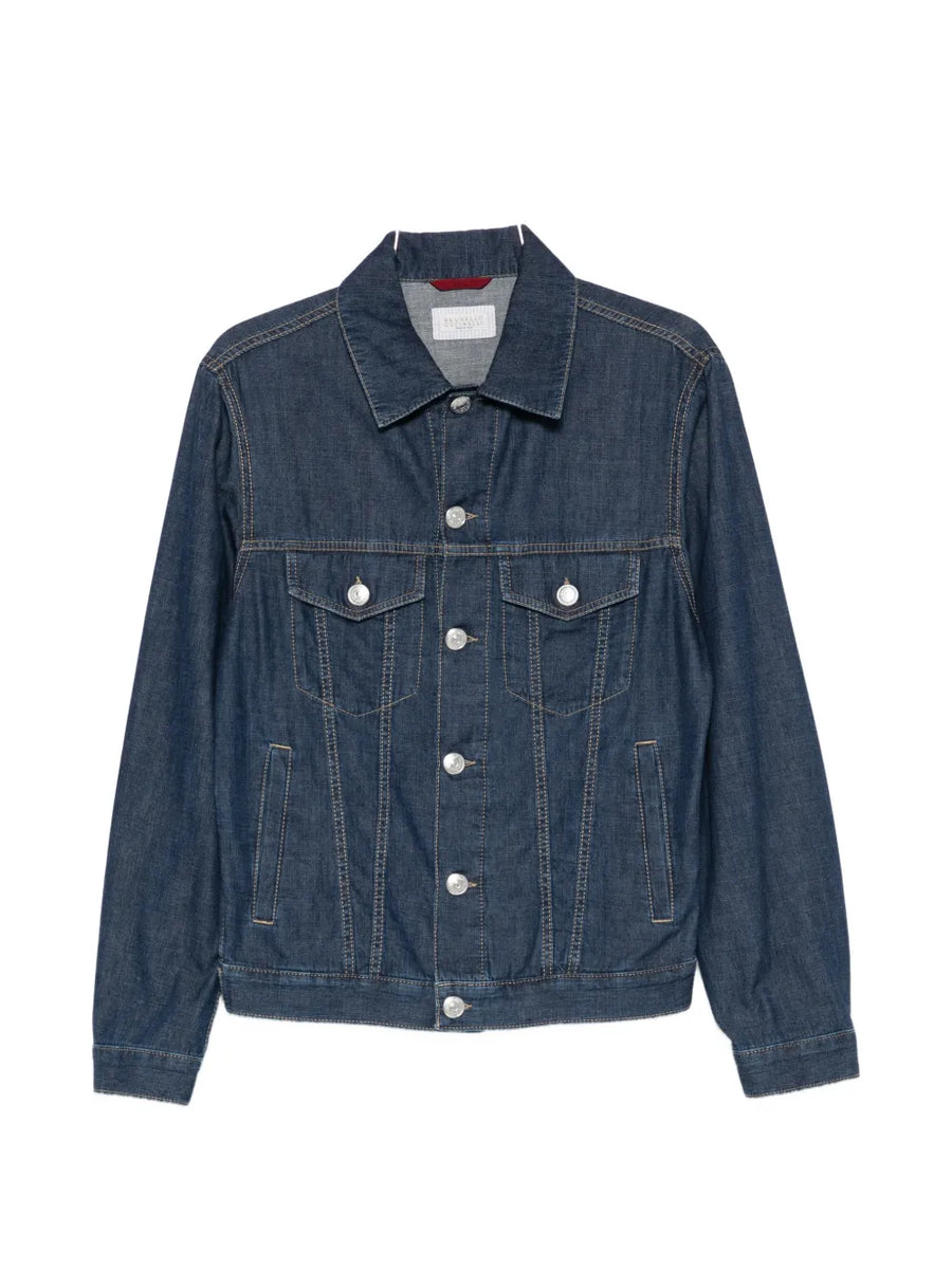 Brunello Cucinelli Outer: Cotton 100% jacket in blue