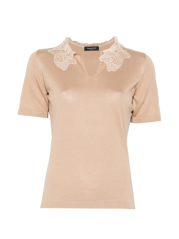 Fabiana Filippi Silk 55% t-shirt in beige