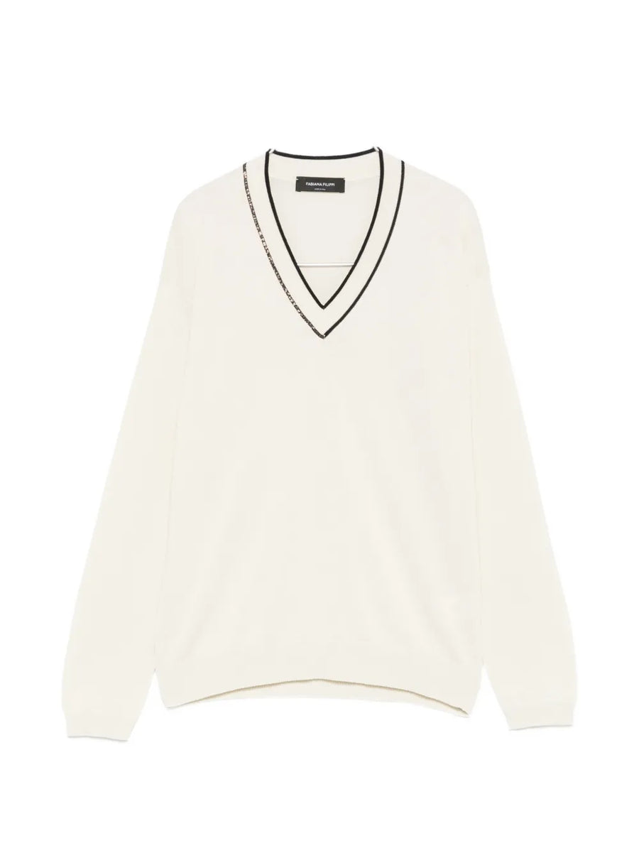Fabiana Filippi Cotton 100% sweater in off-white