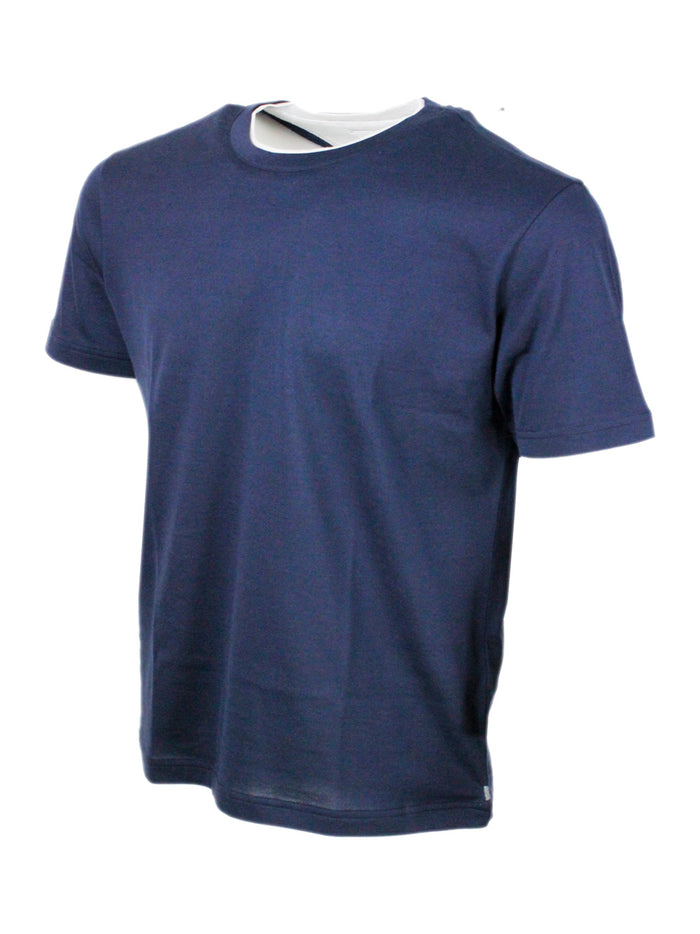 Eleventy T-shirts and Polos Blu-grigio 100co