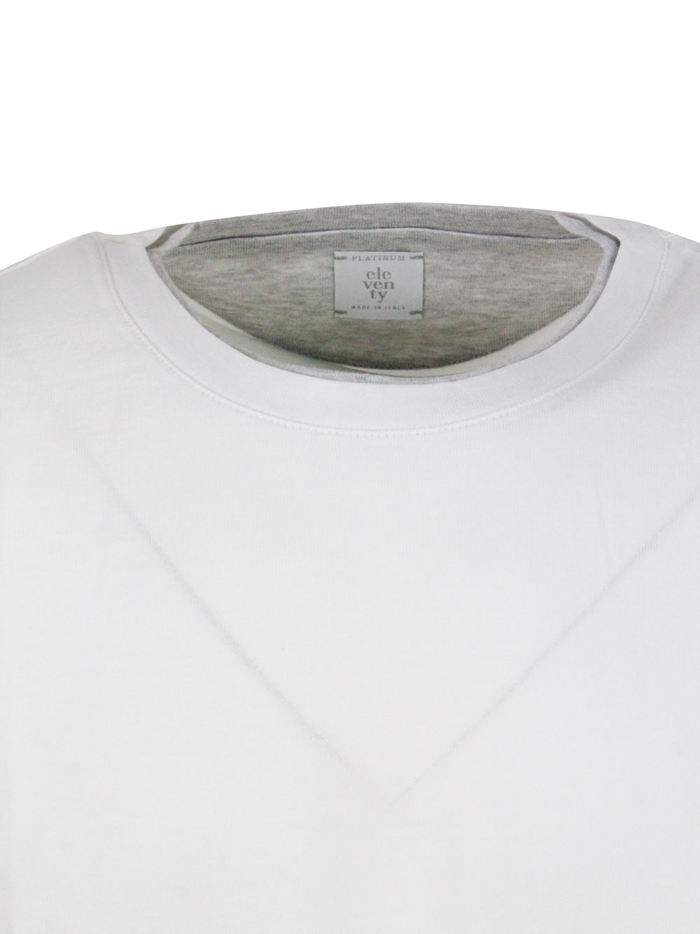 Eleventy T-shirts and Polos Bianco-grigio 100co