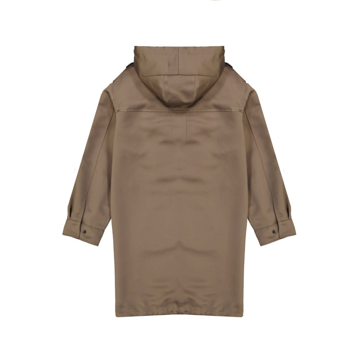 Blend Cotton Parka Brown Polyester