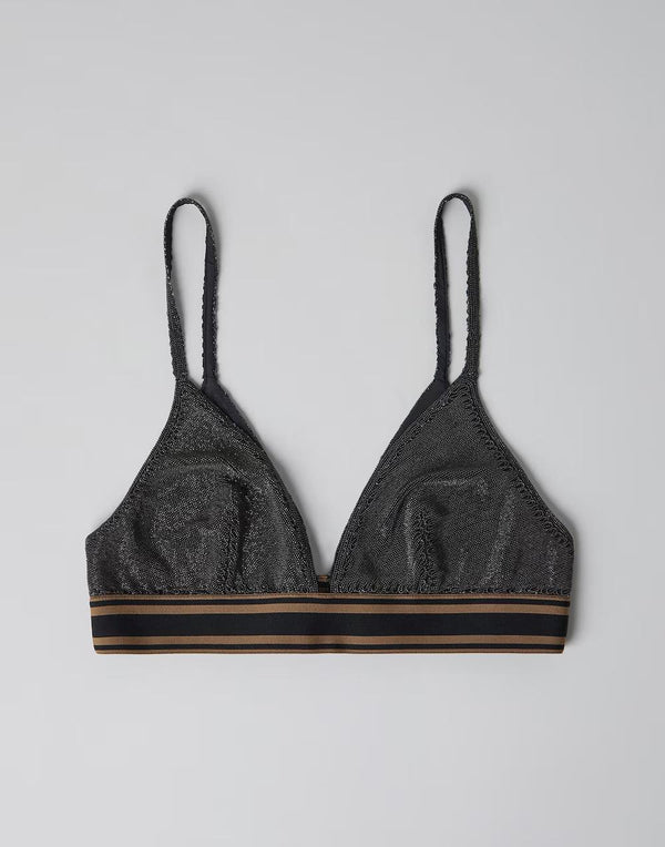 Brunello Cucinelli Womens Black Striped Band Bralette Accessories & Slg
