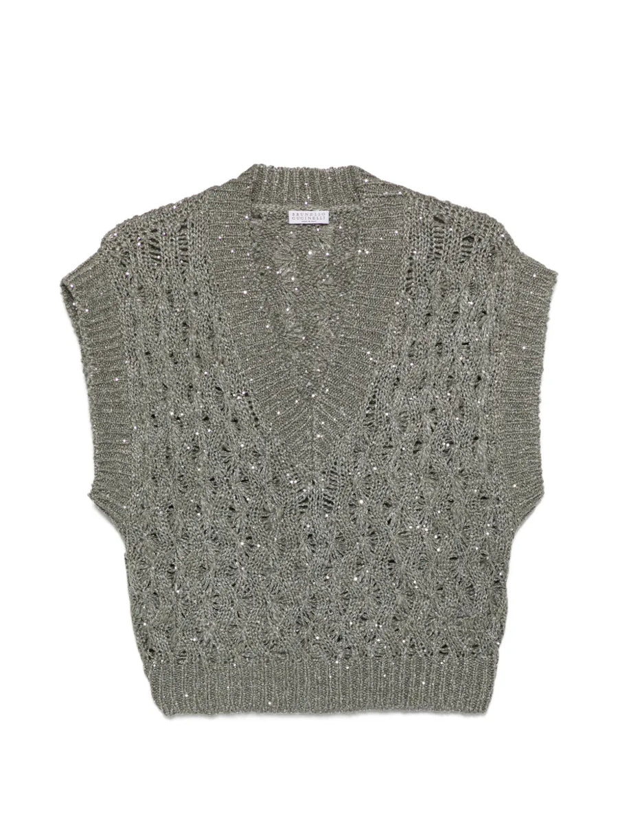 Brunello Cucinelli Silk 36% vest in grey