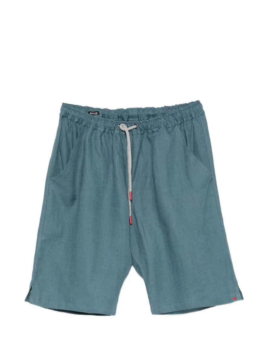Kiton Linen 100% shorts in blue-grey
