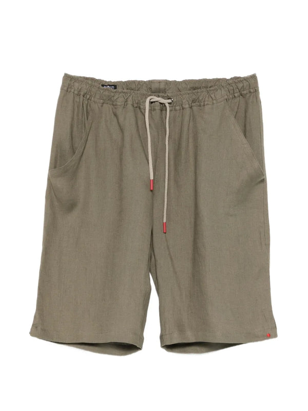 Kiton Linen/Flax 100% shorts in military green