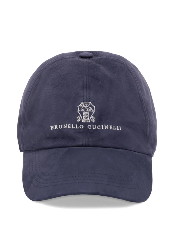 Brunello Cucinelli Lambskin 100% baseball cap in navy