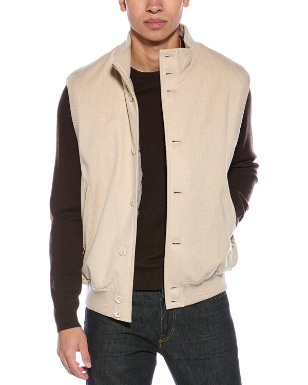 Brunello Cucinelli Mens Almond Button Front Jacket Beige Clothing