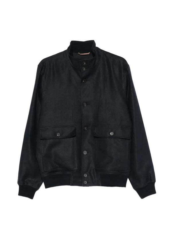 Peserico Outer: Linen 100% jacket in black