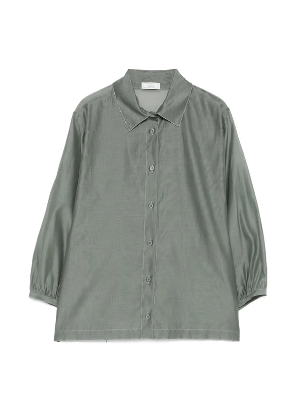 Peserico Cotton 67% shirt in sage
