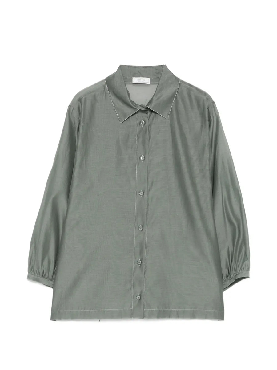 Peserico Cotton 67% shirt in sage