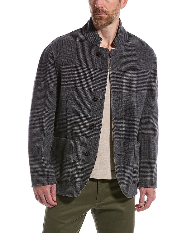Brunello Cucinelli Mens Blue Wool Blend Jacket Clothing