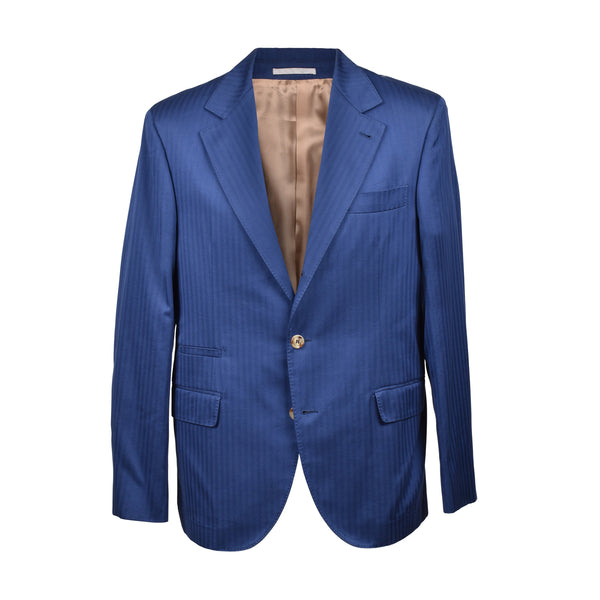 Brunello Cucinelli Mens Indigo Classic Tailored Blazer Blue Clothing