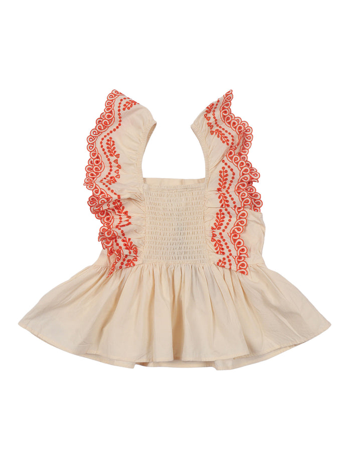 Rosamond Blouse White Cotton Organic