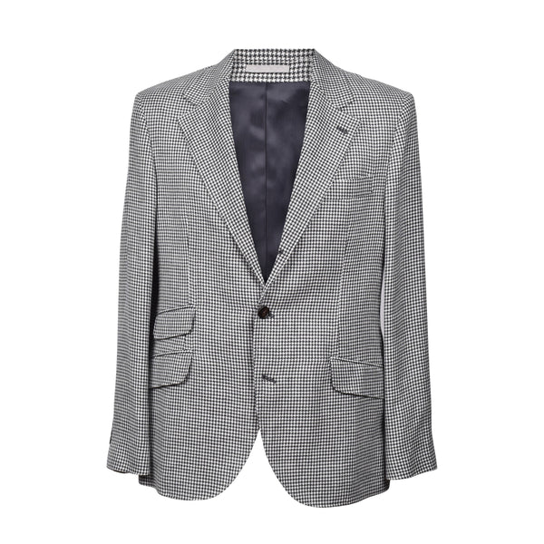 Brunello Cucinelli Mens Grey Wool Houndstooth Suit
