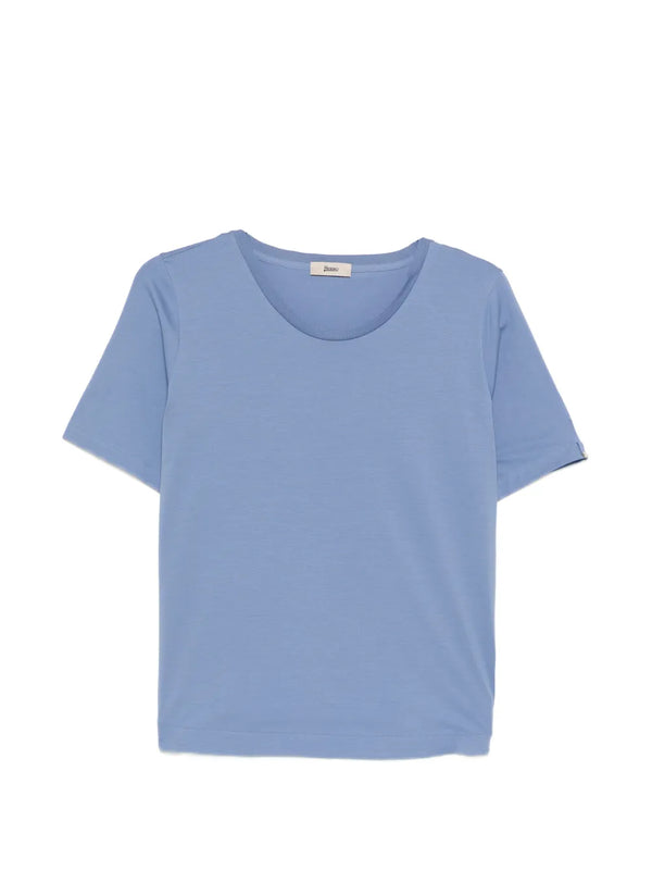 Herno Cotton 92% t-shirt in periwinkle blue