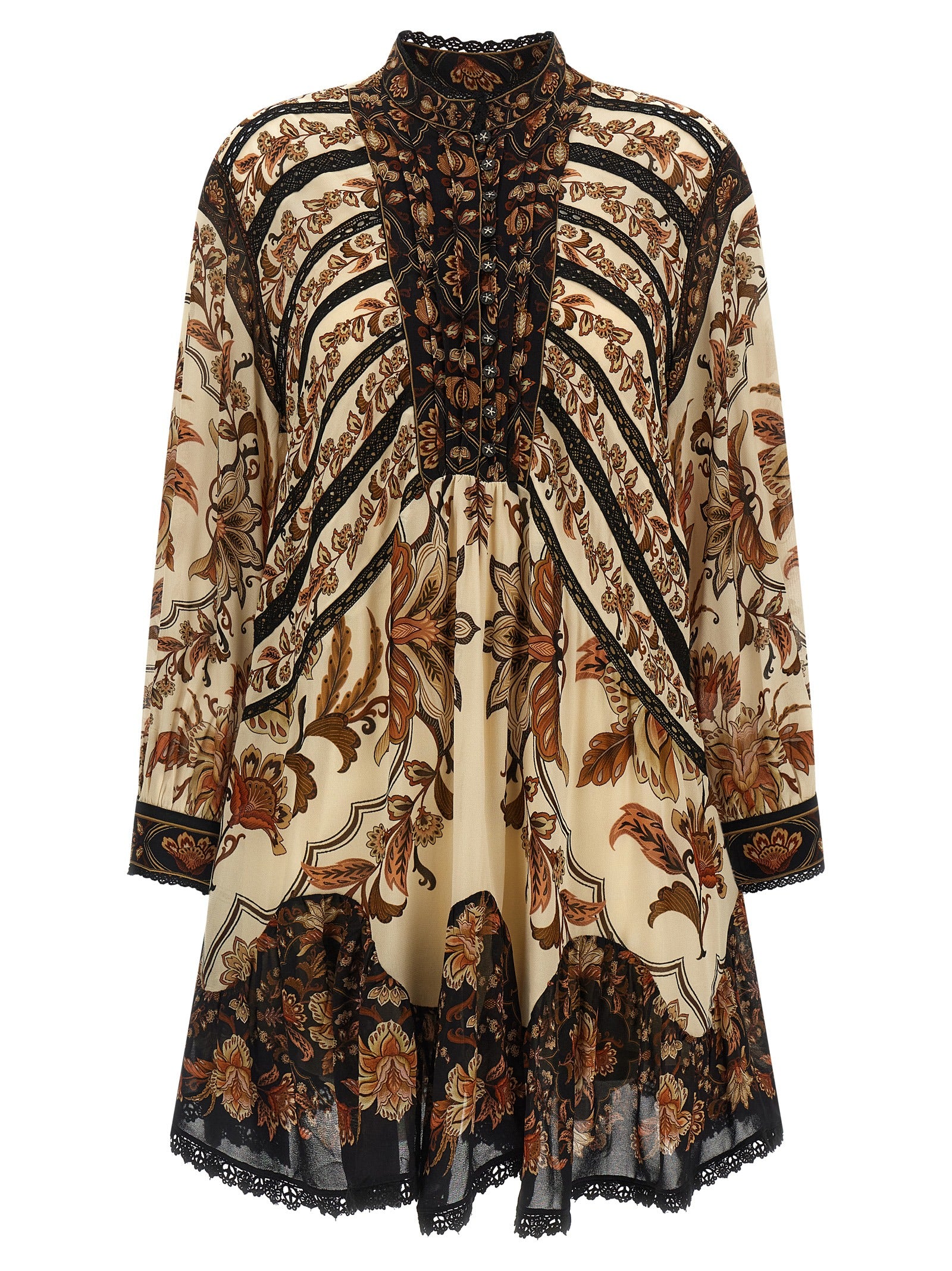 Majestic garden sand dress Beige Viscose