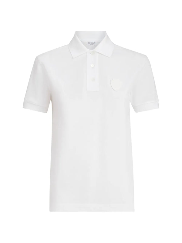 Brunello Cucinelli Cotton 95% polo shirt in white
