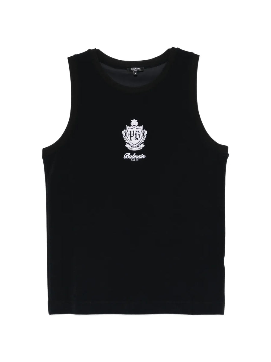 Balmain Polyamide 85% tank top in black