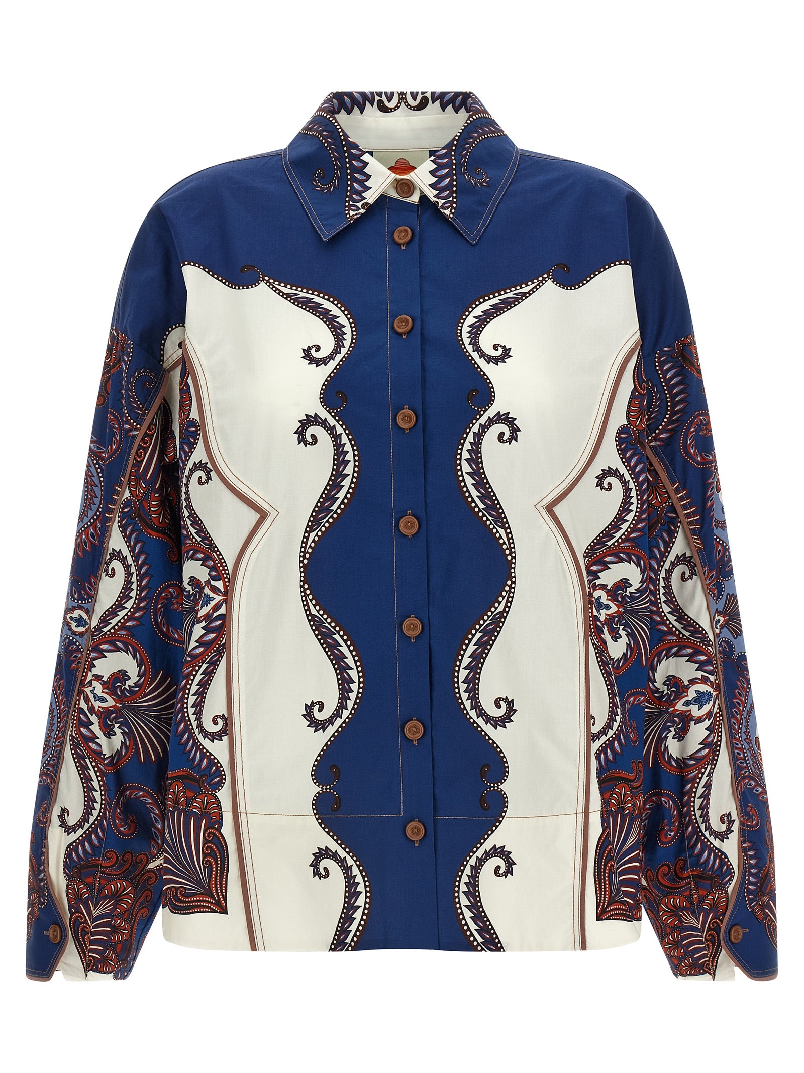 Arabesque scarf Sand shirt Multicolor Cotton Shirt, Blouse