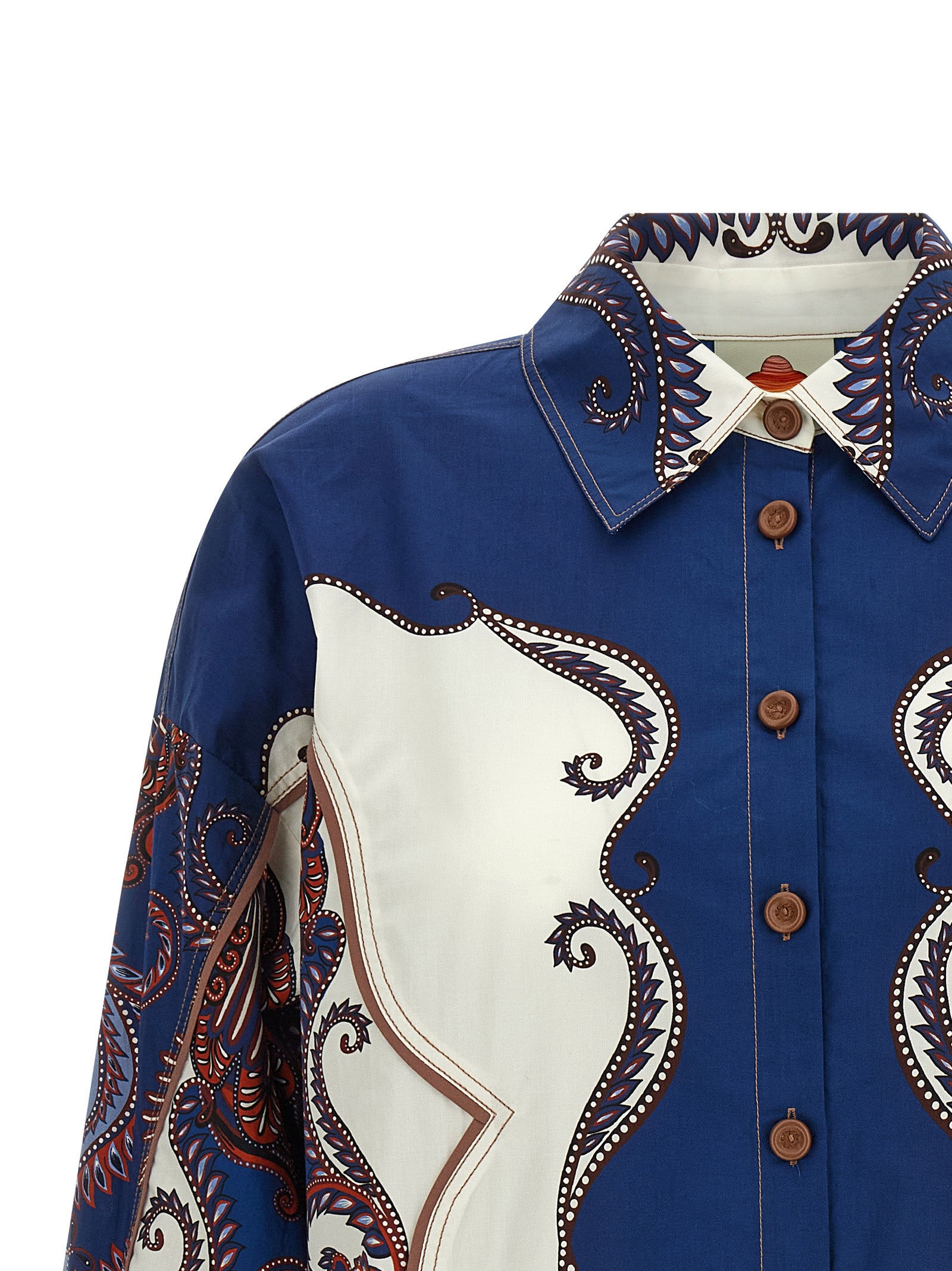 Arabesque scarf Sand shirt Multicolor Cotton Shirt, Blouse