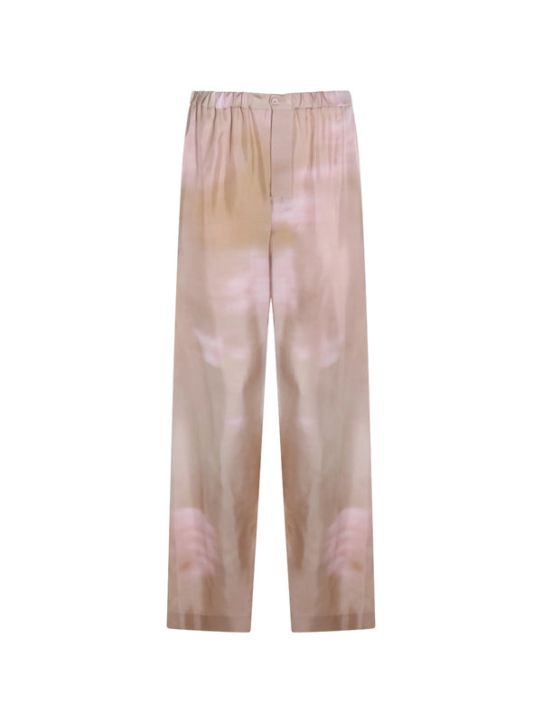 Fabiana Filippi Silk 100% trousers in beige